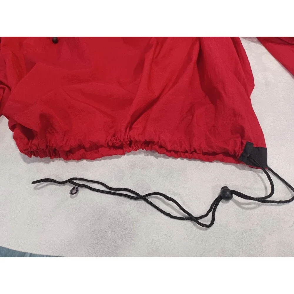 VINTAGE MARLBORO UNLIMITED RED HOODED PACKABLE WINDBREAKER JACKET SIZE LG
